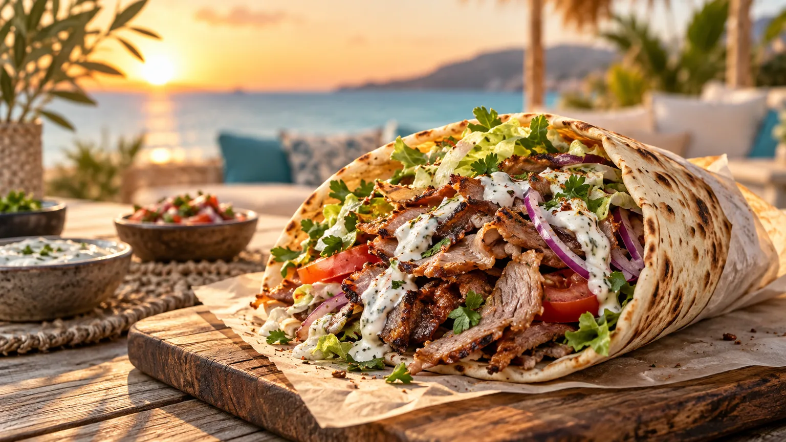 Frisch zubereiteter Döner mit knackigem Salat und Sauce